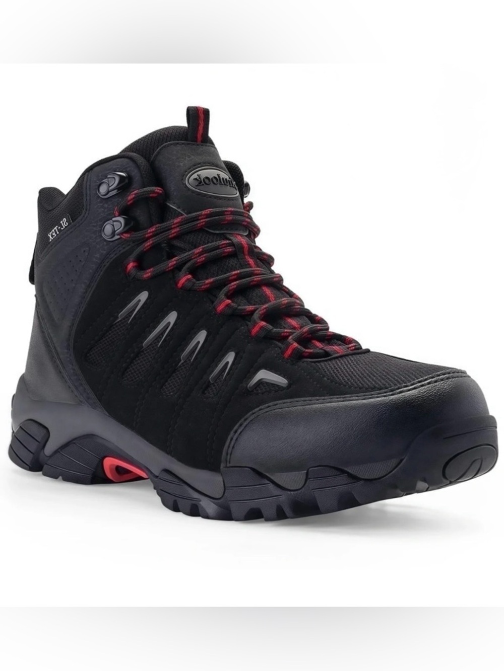 Men's Black Hiking Boots with Red Accents - Outdoor Performance